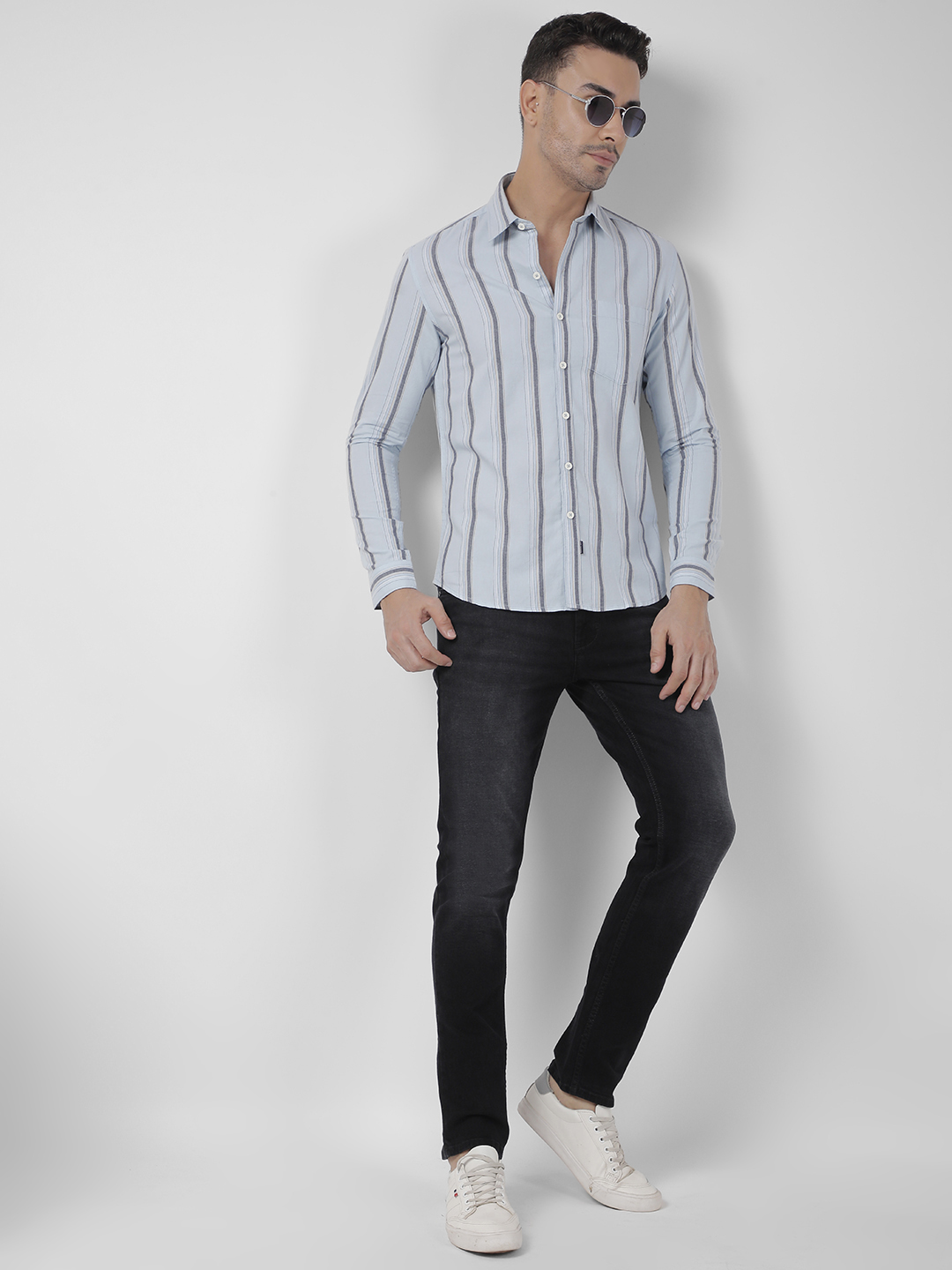 Numero Uno Men Striped Blue Shirt